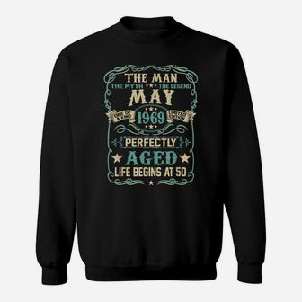 50Th Birthday Gifts The Man Myth Legend May 1969 Sweatshirt | Crazezy UK