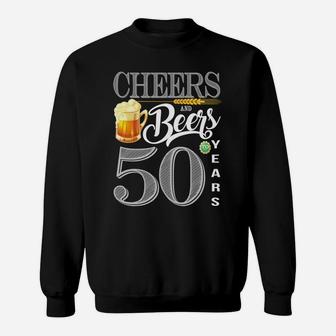 50Th Birthday Long Sleeve Shirt 50 Cheers Beers Bday Sweatshirt | Crazezy