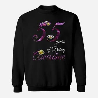 55 Year Old Shirt Awesome Floral 1964 55Th Birthday Gift Sweatshirt | Crazezy UK