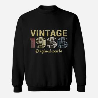 55Th Birthday Retro Birthday Vintage 1966 Original Parts Sweatshirt | Crazezy