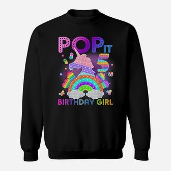 5Th Birthday Unicorn Fidget Pop It Birthday Girl 5 Year Old Sweatshirt | Crazezy AU