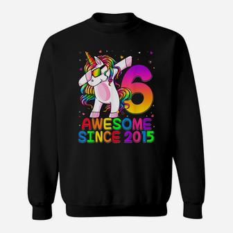 6 Years Old Unicorn Dabbing 6Th Birthday Girl Unicorn Party Sweatshirt | Crazezy