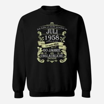 60 Jahre Unglaublicher Mensch Sweatshirt, Jubiläumsgeschenk mit Jahrgang - Seseable