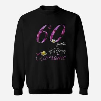60 Year Old Awesome Floral 1961 Sweatshirt | Crazezy UK