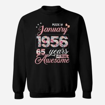 65Th Birthday Floral Gift For Womens Born In January 1956 Sweatshirt | Crazezy AU