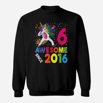 6Th Birthday Dabbing Unicorn Party Gift 6 Years Old Girl Sweatshirt | Crazezy UK