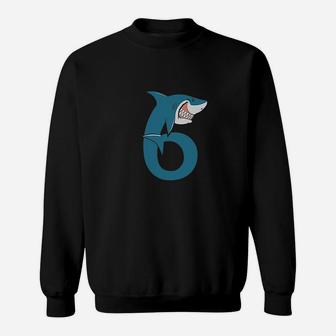 6Th Birthday Shark Party Gift For Six Years Old Sweatshirt | Crazezy UK