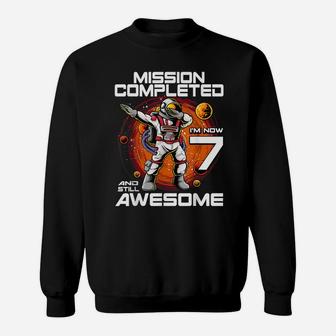 7Th Birthday Astronaut 7 Years Old Outer Space Birthday Sweatshirt | Crazezy AU