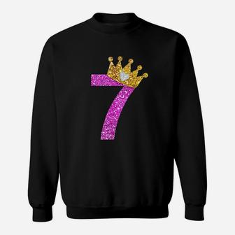 7Th Birthday Princess Crown Sweatshirt | Crazezy