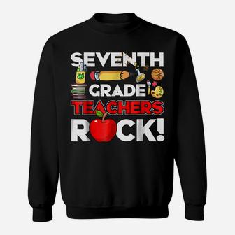 7Th Grade Teacher Shirt Seventh Grade Teacher Rocks Gift Sweatshirt | Crazezy