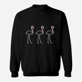 80s Retro Neon Sign Pink Flamingo Bird Pool Party Sweatshirt - Thegiftio UK
