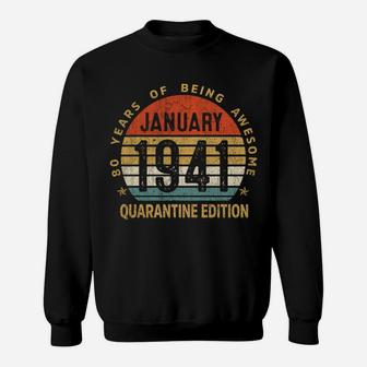 80Th Birthday Gift 80 Years Old Retro Vintage January 1941 Sweatshirt Sweatshirt | Crazezy