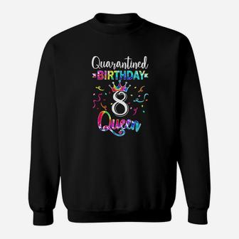 8Th Birthday Queen With Art Tie Dye For Girls Sweatshirt | Crazezy