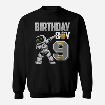9 Year Old Dabbing Robot 9Th Birthday Science Robotics Sweatshirt | Crazezy AU