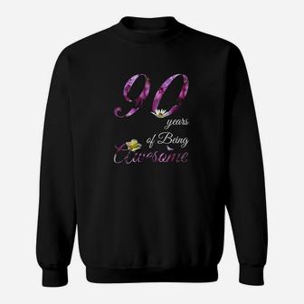 90 Year Old Awesome Floral 1931 90Th Birthday Gift Sweatshirt | Crazezy CA