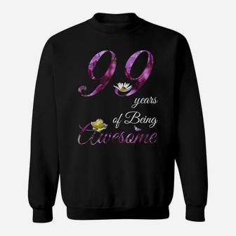 99 Year Old Shirt Awesome Floral 1921 99Th Birthday Gift Sweatshirt | Crazezy CA