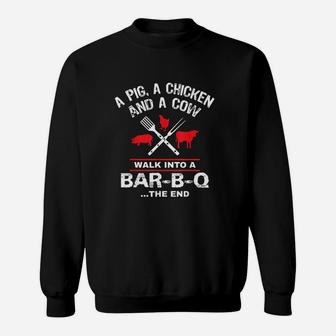 A Pig Chicken Cow Walk Into A Bar Sweatshirt | Crazezy UK