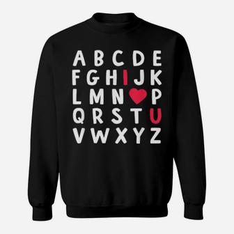 Abc Alphabet I Love You English Teacher Valentines Day Sweatshirt - Monsterry AU