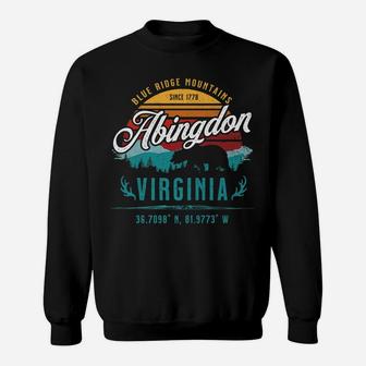 Abingdon Va Virginia Retro Sun Blue Ridge Mountains Souvenir Sweatshirt | Crazezy UK