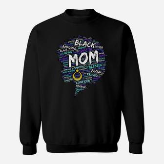 African American Mom Mother's Day Afro Gift Sweatshirt | Crazezy