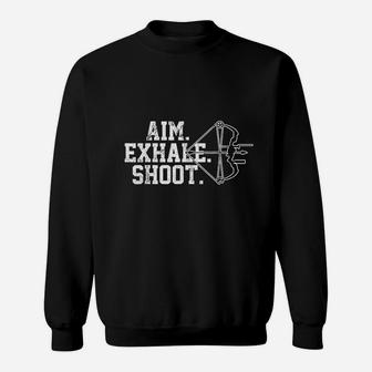 Aim Exhale Shoot Bow Hunting Archer Gift Sweatshirt - Thegiftio UK