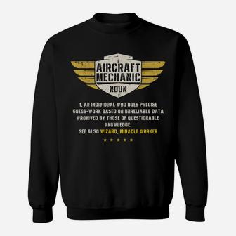 Aircraft Mechanic Definition Funny Noun Meaning Gifts Men Sweatshirt | Crazezy