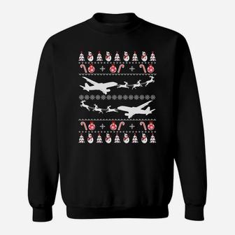 Airplanes Ugly Christmas Sweatshirt Xmas Costume Sweatshirt | Crazezy