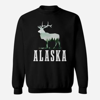Alaska Elk Moose Outdoor Hiking Hunting Alaskan Nature Sweatshirt | Crazezy CA
