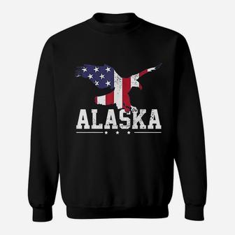 Alaska Usa Flag Vintage Eagle Sweatshirt | Crazezy