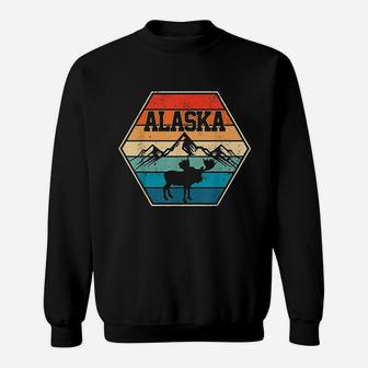 Alaska Usa Mountain Hiking Vintage Retro Gift Sweatshirt | Crazezy UK