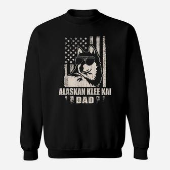Alaskan Klee Kai Dad Cool Vintage Retro Proud American Sweatshirt | Crazezy