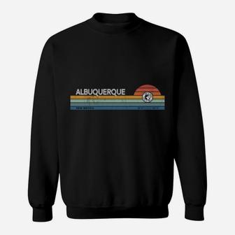 Albuquerque New Mexico Usa America Retro Sunset Rainbow Idea Sweatshirt | Crazezy DE