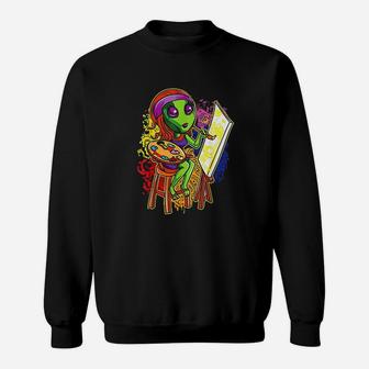 Alien Hippie Artist Painter Girl Women Cute Science Fiction Sweatshirt | Crazezy DE