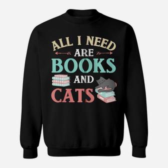 All I Need Are Books & Cats Funny Cat Mom Book Reading Lover Zip Hoodie Sweatshirt | Crazezy AU