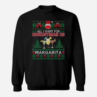 All I Want For Christmas Is Margarita Funny Ugly Sweater Sweatshirt Sweatshirt | Crazezy