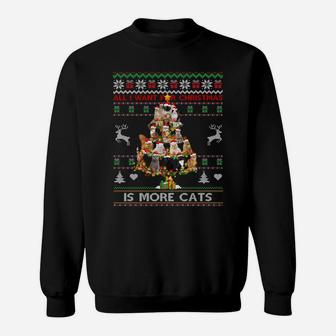 All I Want For Christmas Is More Cats Ugly Sweater Cat Lover Sweatshirt Sweatshirt | Crazezy