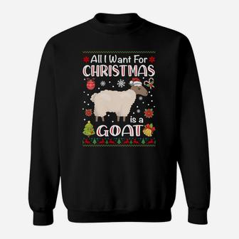 All I Want Is A Goat For Christmas Ugly Xmas Pajamas Sweatshirt Sweatshirt | Crazezy
