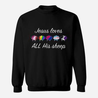 Ally Rainbow Flag Sheep Jesus Sweatshirt | Crazezy AU