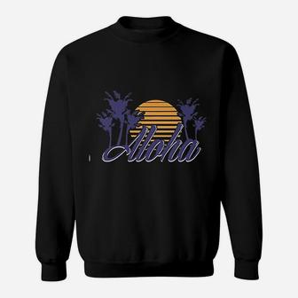 Aloha Hawaiian Hi Hawaii Palm Tree Sunset Sweatshirt - Thegiftio UK