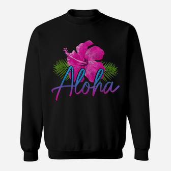 Aloha Hawaiian Islands Hawaii Surf Hibiscus Flower Surfer Sweatshirt | Crazezy CA