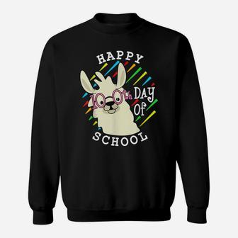 Alpaca & Llama Lovers Cute Happy 100Th Day Of School Llama Sweatshirt | Crazezy