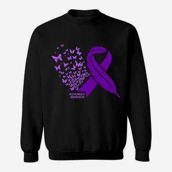 Alzheimer's Awareness - Purple Alzheimers Sweatshirt Sweatshirt | Crazezy