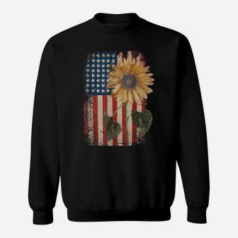 America Sunflower Flag 4Th July American Patriotic Flower Sweatshirt | Crazezy AU