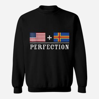 American Aland Perfection Usa And Aland Flags Sweatshirt | Crazezy