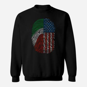 American And Mexican Flag Funny Mexico Us Fingerprint Gift Sweatshirt | Crazezy DE
