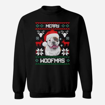 American Bulldog Gift For Merry Christmas Woofmas Xmas Sweatshirt Sweatshirt | Crazezy UK