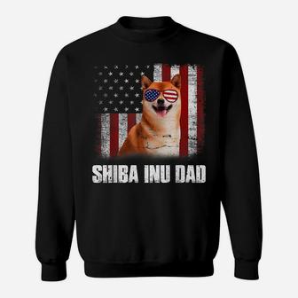 American Flag Best Shiba Inu Dad Ever Tee Dog Dad Sweatshirt | Crazezy UK