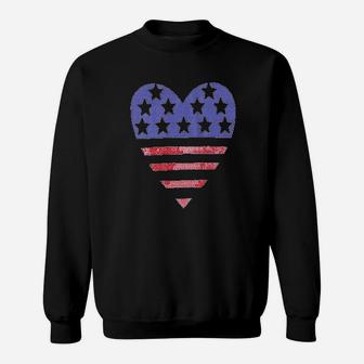 American Flag Heart Sweatshirt | Crazezy