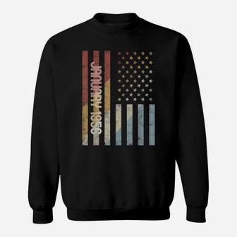 American Flag January 1956 Birthday Gift Retro Usa Sweatshirt | Crazezy CA