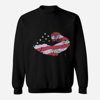 American Flag Lips Sweatshirt | Crazezy